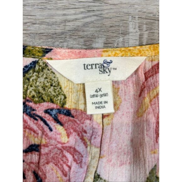 Terra & Sky full figure floral blouse plus size 4X - Picture 9 of 12